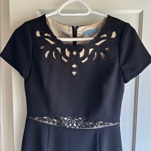 ANTONIO MELANI Black Floral Cutout Midi Dress